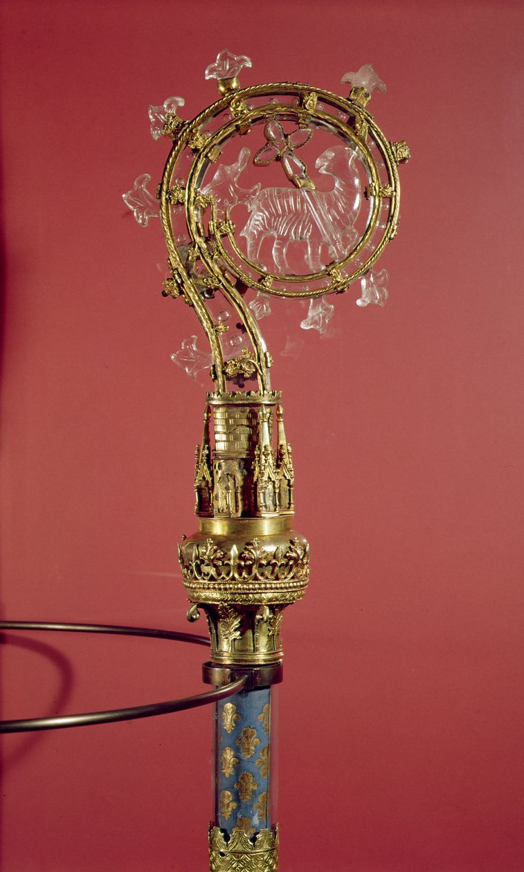 The Crozier of the Abbedses of the Cistercienser Convent Abbaye du Lys (forgyldt sølv og bjergkrystal) af French School