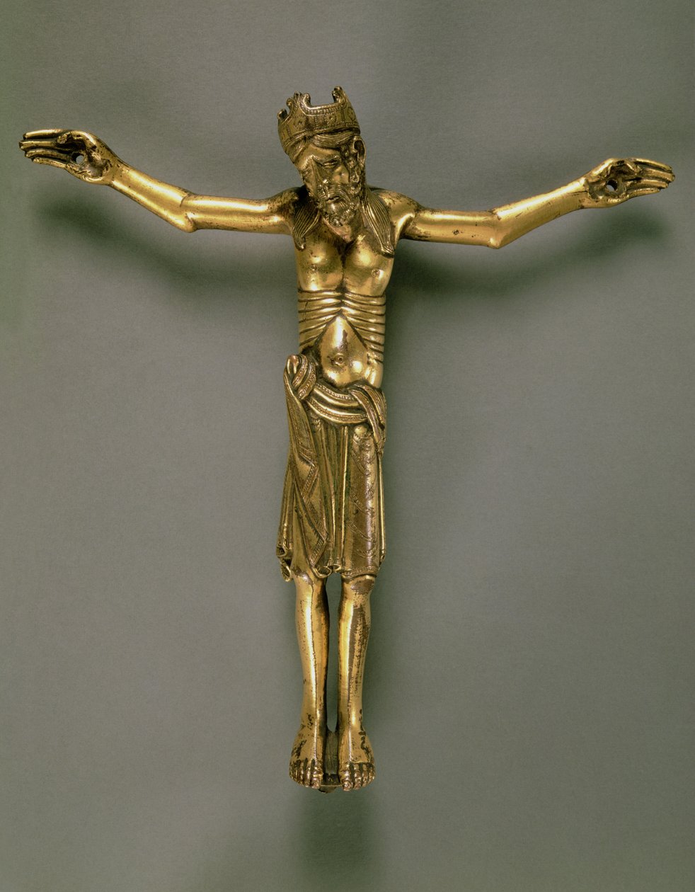 Den korsfæstede Kristus, fransk, anden halvdel af det 12. århundrede (forgyldt bronze) af French School