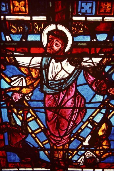 St. Peters korsfæstelse, fra korsfæstelsesvinduet, 1150-70 af French School