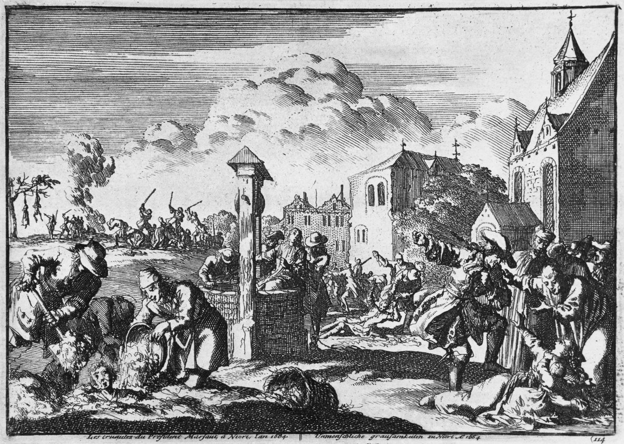Præsident Marsauts grusomhed i Niort mod protestanterne, 1684 af French School