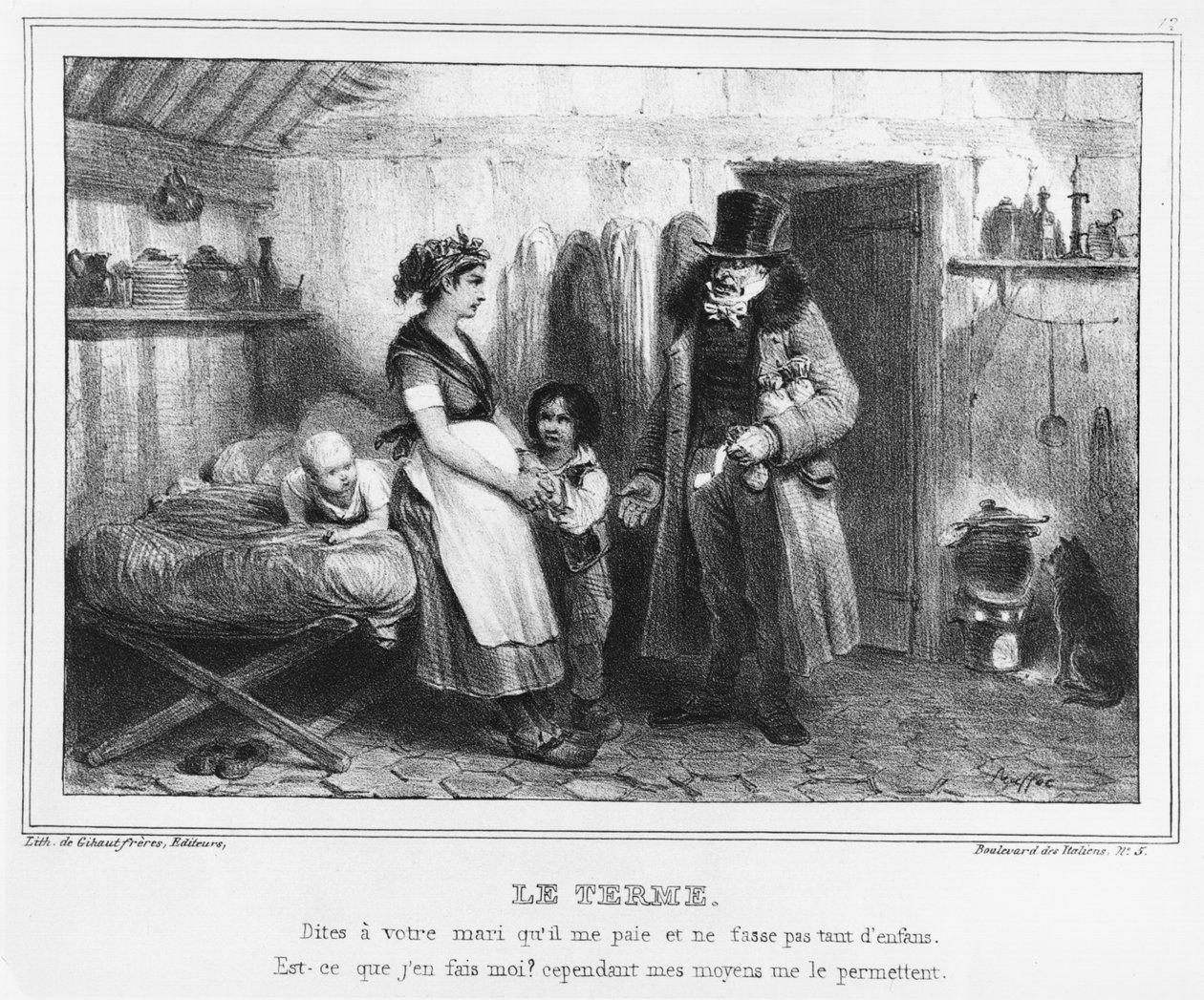 Betalingsdatoen, ca. 1840 af French School