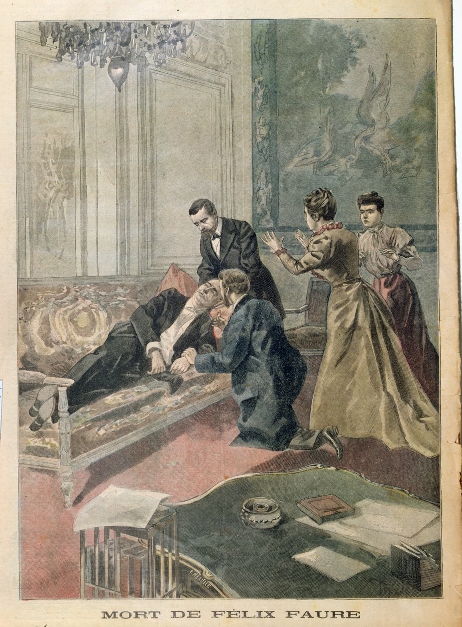 Felix Faures død (1841-99) fra Le Petit Journal, 26. februar 1899 af French School