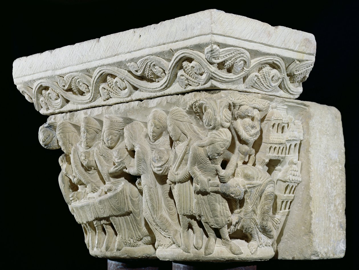 Johannes Døberens død, relief fra en hovedstad af French School