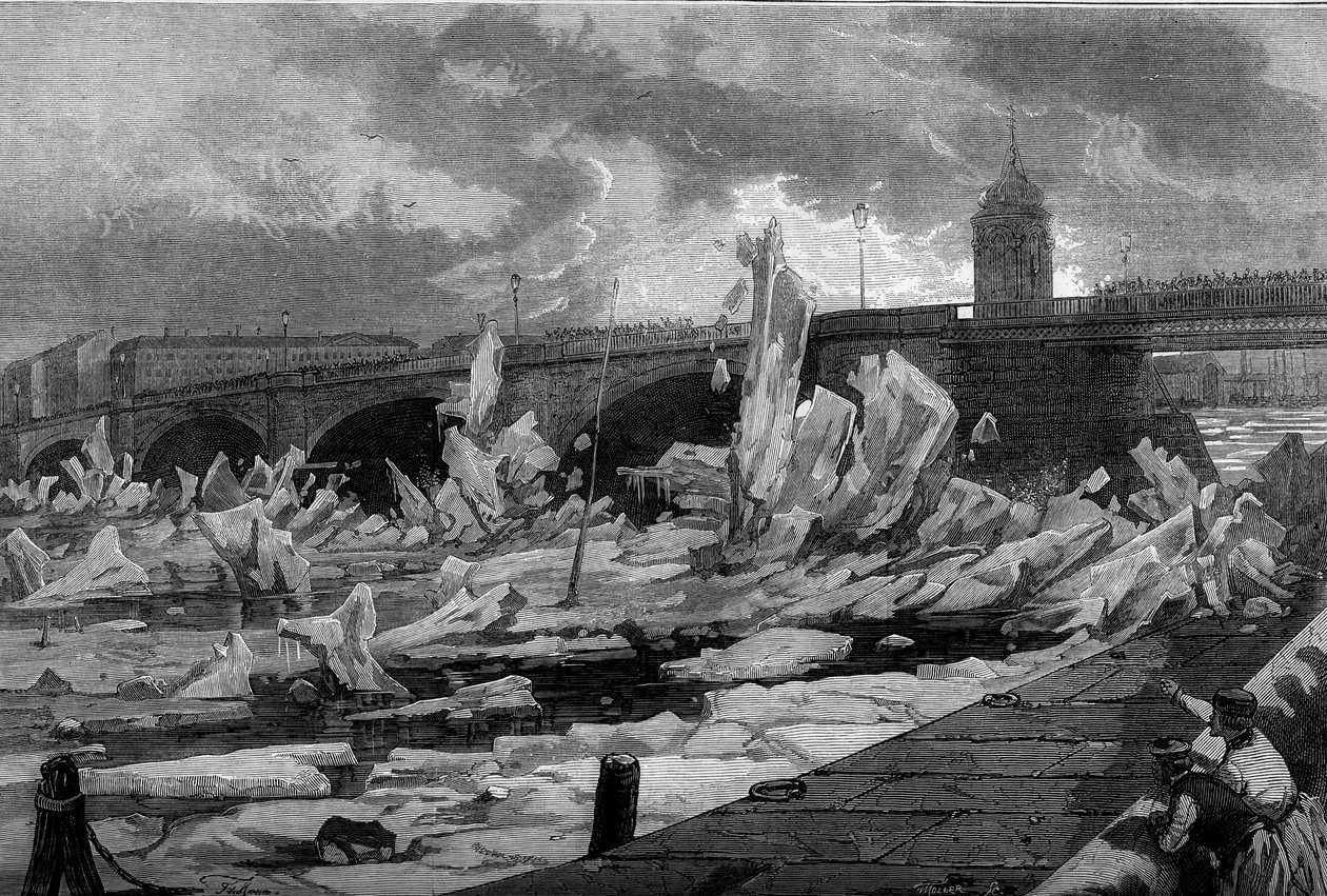 Debacle (Frost) af Neva-floden ved St. Petersborg af French School
