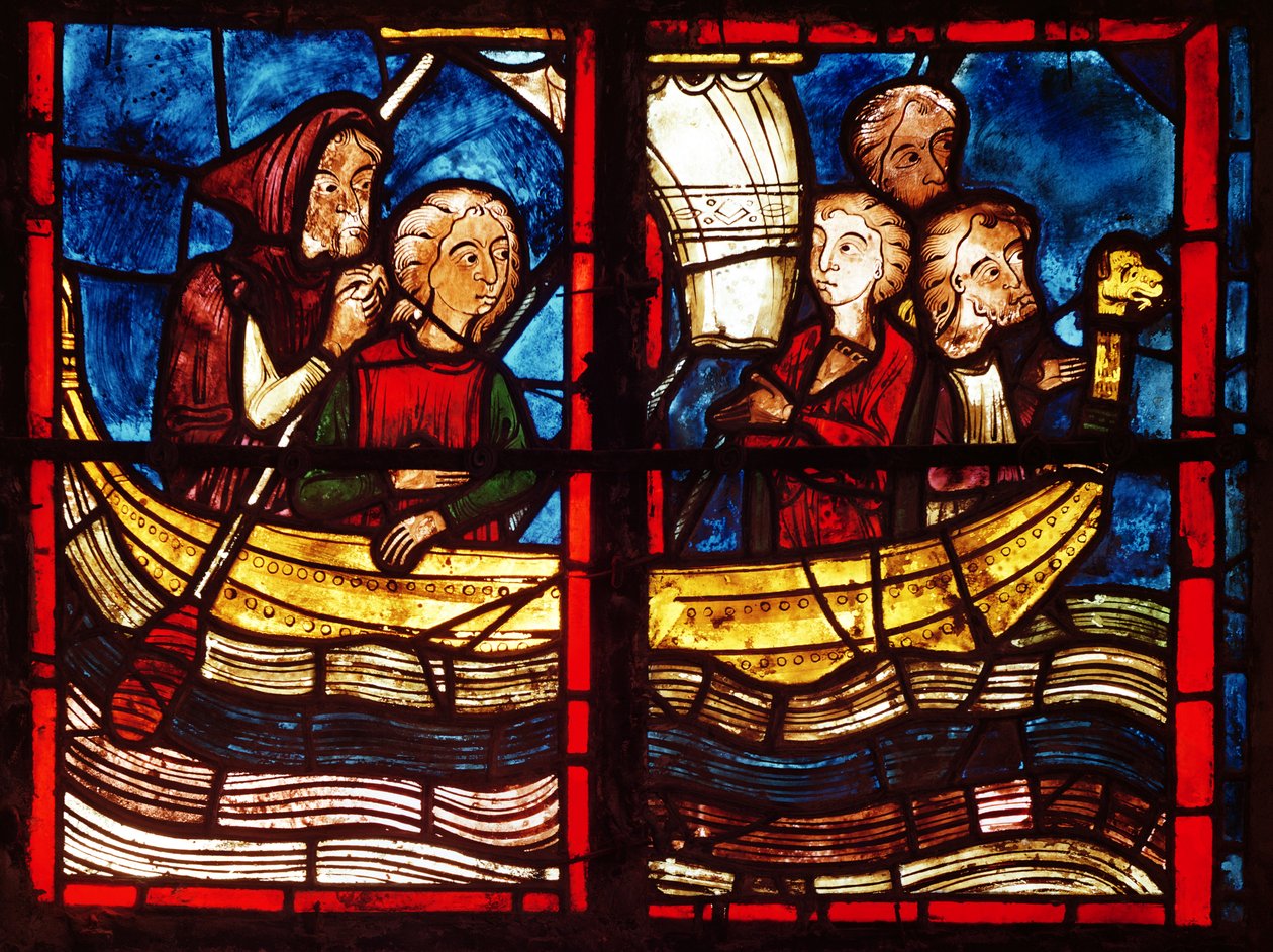 The Departure for Jerusalem, fra historien om St. Mary af Egypten i Chapelle de la Sainte-Croix af French School