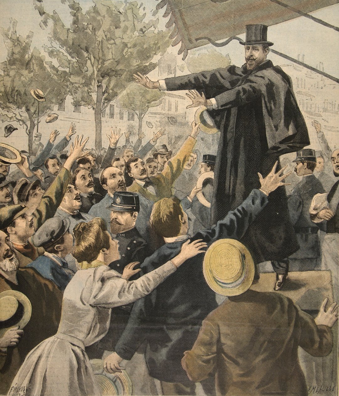 Mødet i Deroulede: ved udgangen, illustration fra Le Petit Journal: Supplement illustre, 9. oktober 1898 af French School