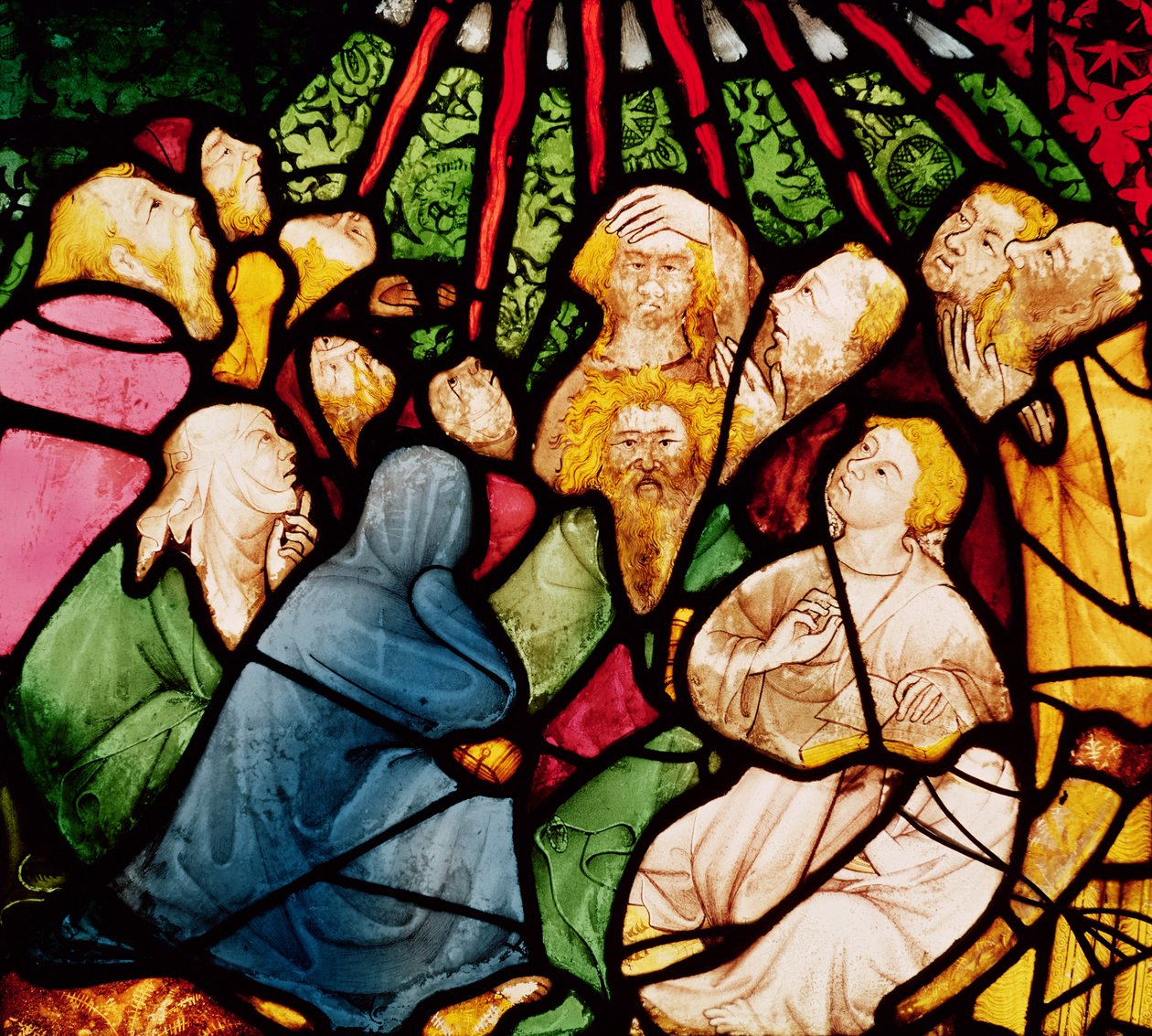 Helligåndens nedstigning, ca.1400 af French School