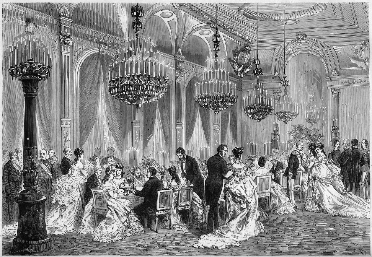 Det diplomatiske korps middag ved en reception arrangeret af Adolphe Thiers i Palais de l