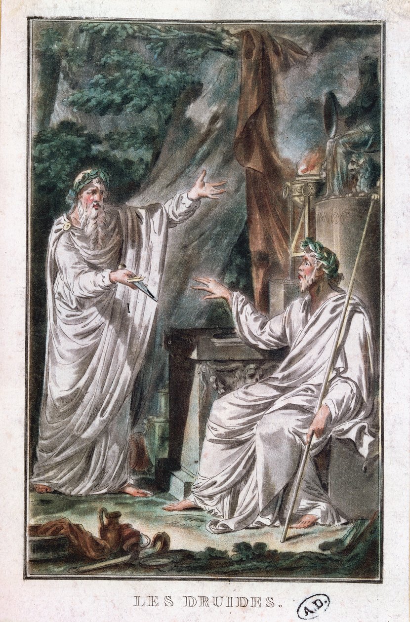 Druiderne, illustration til et teaterstykke, ca. 1800 af French School
