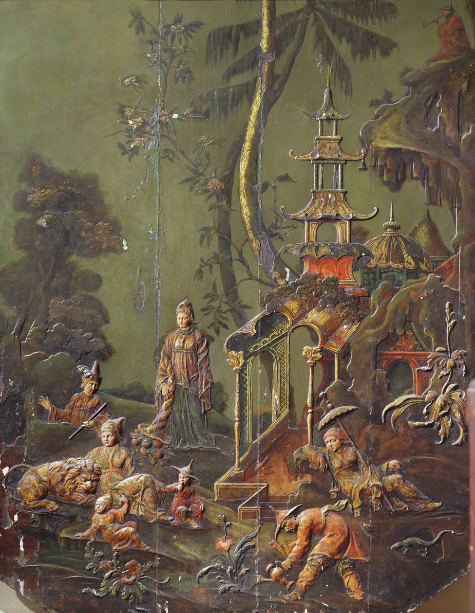 "The Earth", detalje fra Grand Cabinet Chinois fra Hotel Richelieu, place des Vosges, ca. 1728-31 af French School