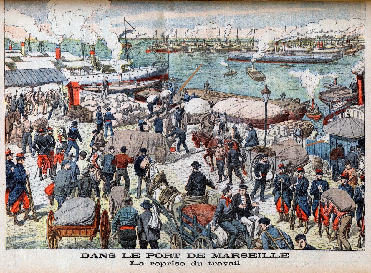 Slutningen af strejken i Marseille, illustration fra 