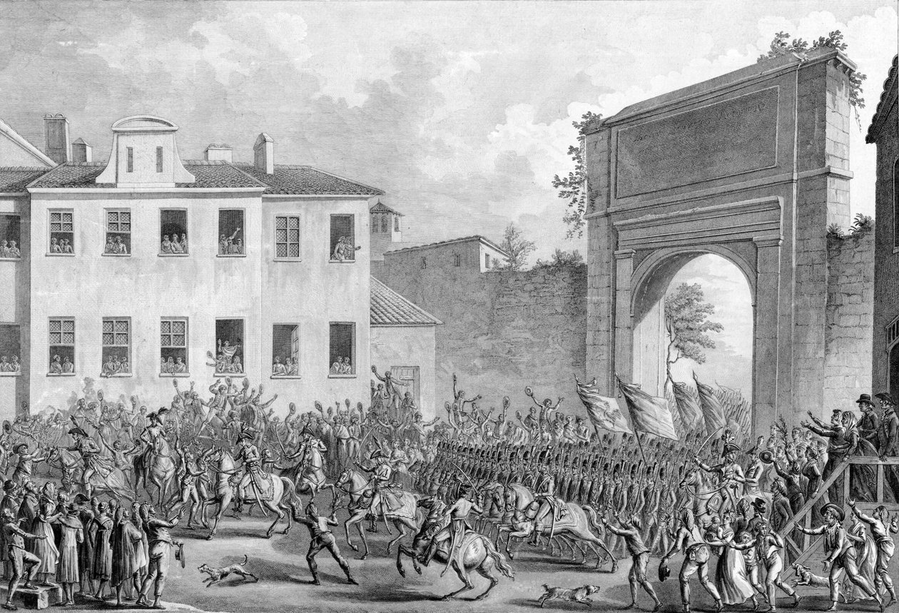 Franskmændenes indtog i Milano, 25 Floreal An IV (14. maj 1796) - Italiensk kampagne (1796-1797) - Franske tropper gik ind i Milano 14. maj 1796 af French School