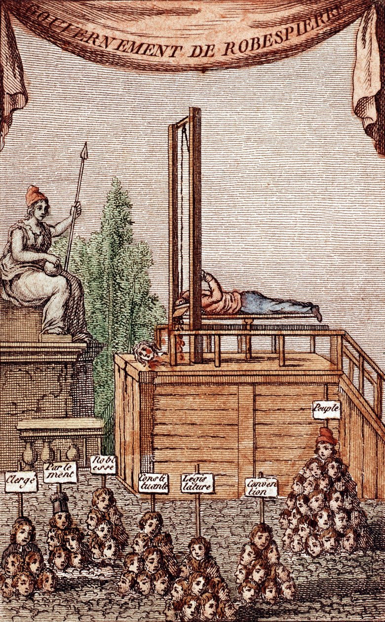 Henrettelsen af Robespierre den 28. juli 1794 af French School