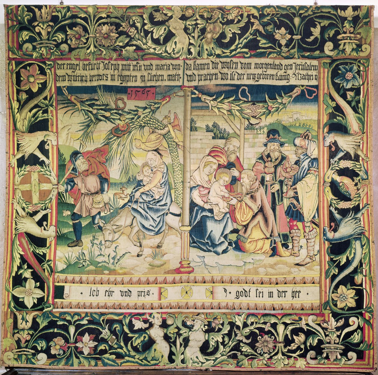 Flugten til Egypten og tilbedelsen af magi, 1565 af French School