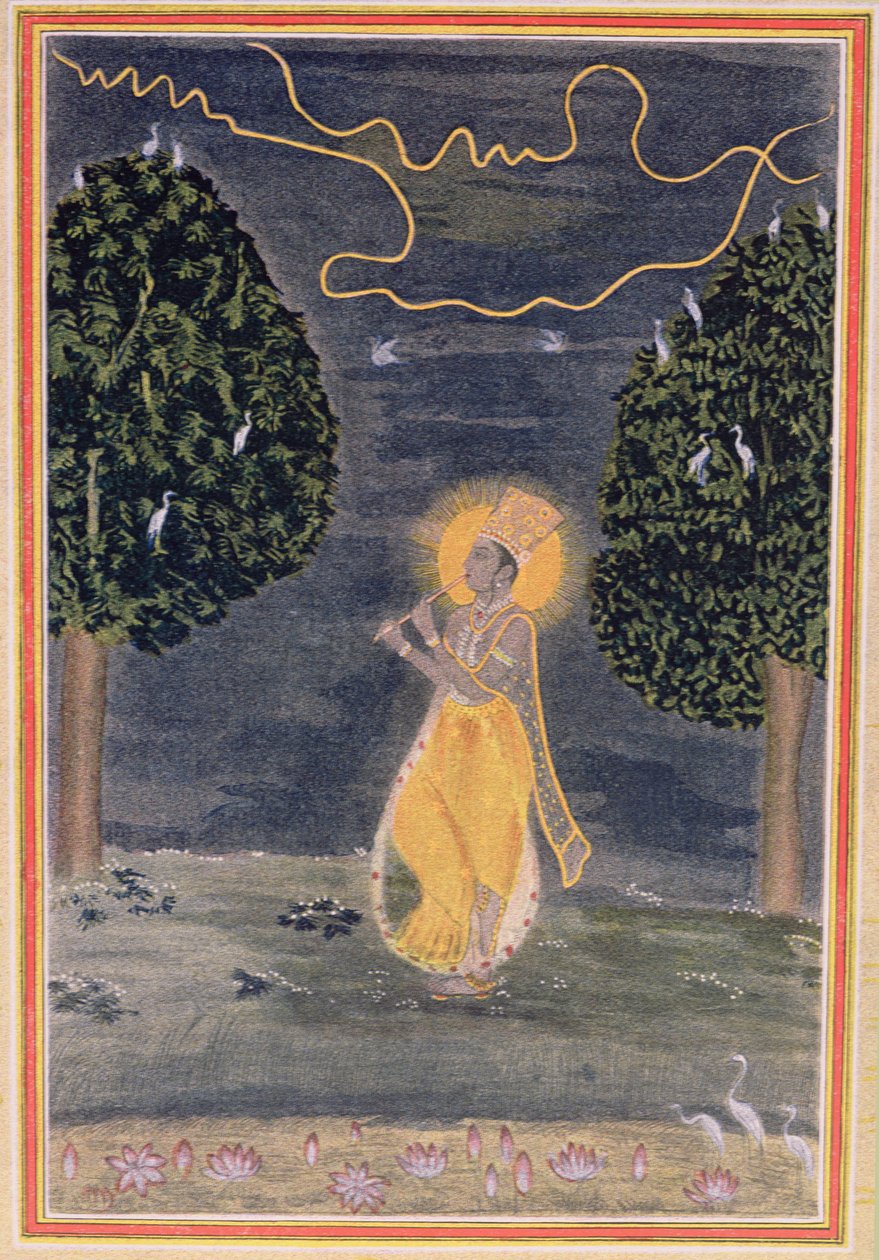 Fløjtespilleren, illustration til Prince Diamond, fra The Arabian Nights, 1895 (farvegravering) af French School