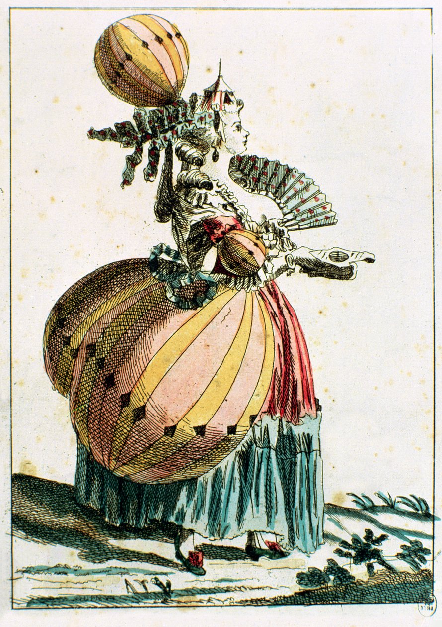 The Flying Coquette, ca. 1784 (farvegravering) af French School
