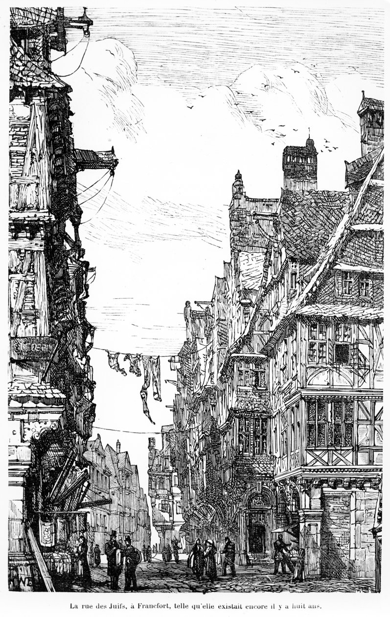 Frankfurt Judengasse, ca. 1860-70 af French School