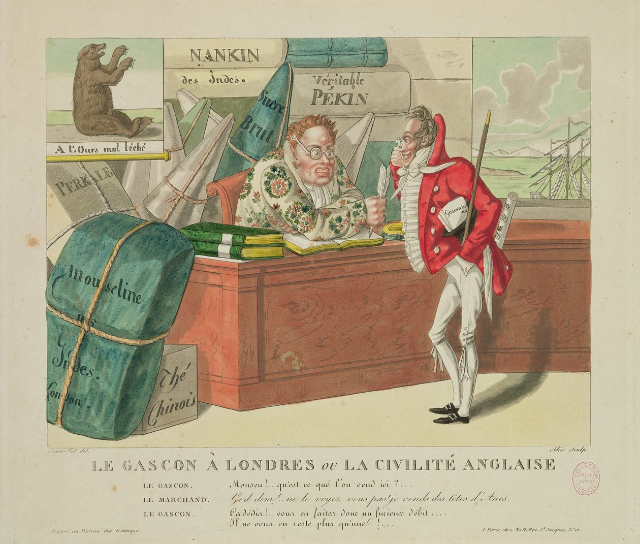 Gascon i London, eller engelsk borgerskab, 1806 af French School
