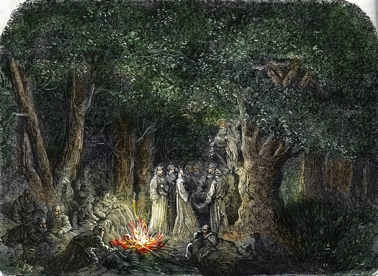 Gallerne og deres præster eller druider (gravering) 1864 af French School
