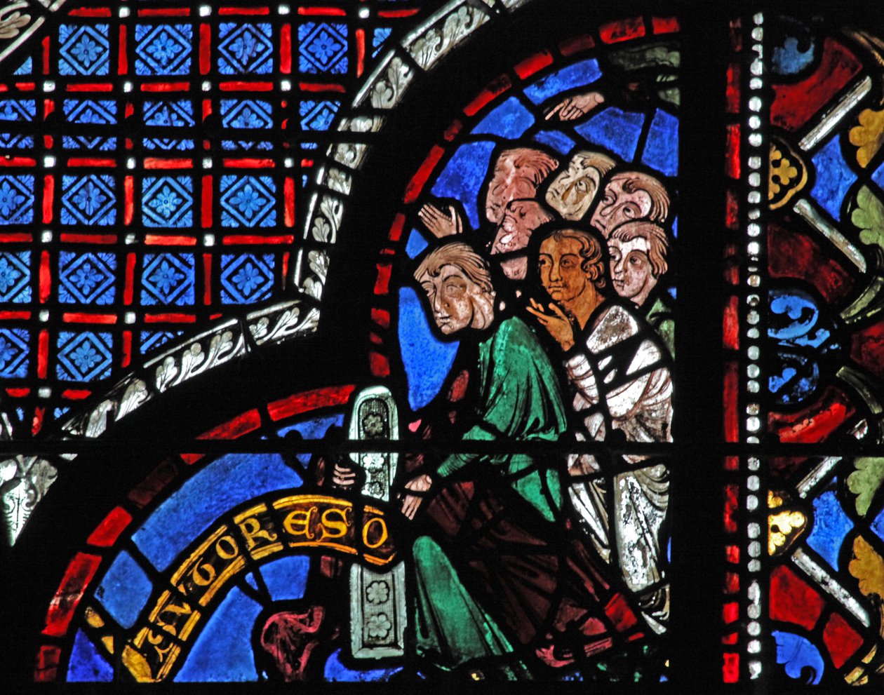 Det barmhjertige samaritanske vindue: donorer - skomagere (w44) af French School