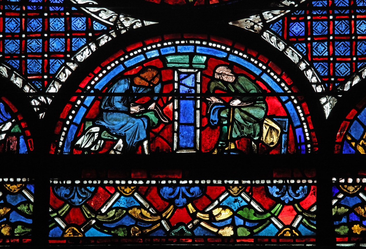 Det barmhjertige samaritanske vindue: donorerne - skomagere (w44) af French School