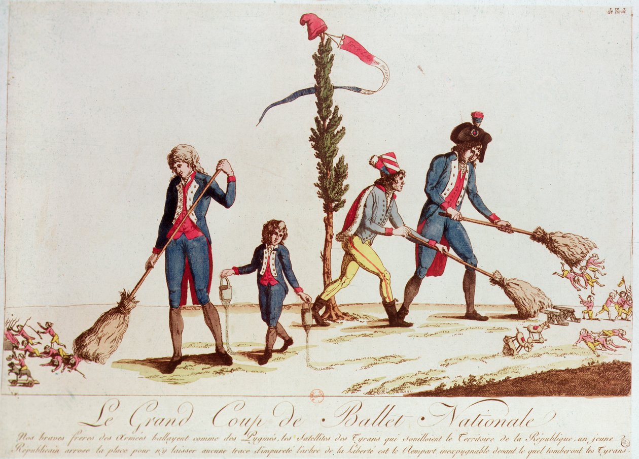 The Great National Sweeping Up (farvegravering) af French School