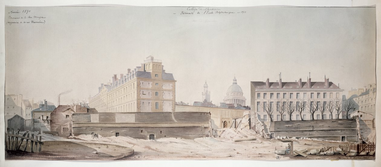 Hullet i Rue Monge, College of Navarre og Polytechnic School of Paris, 1870 af French School