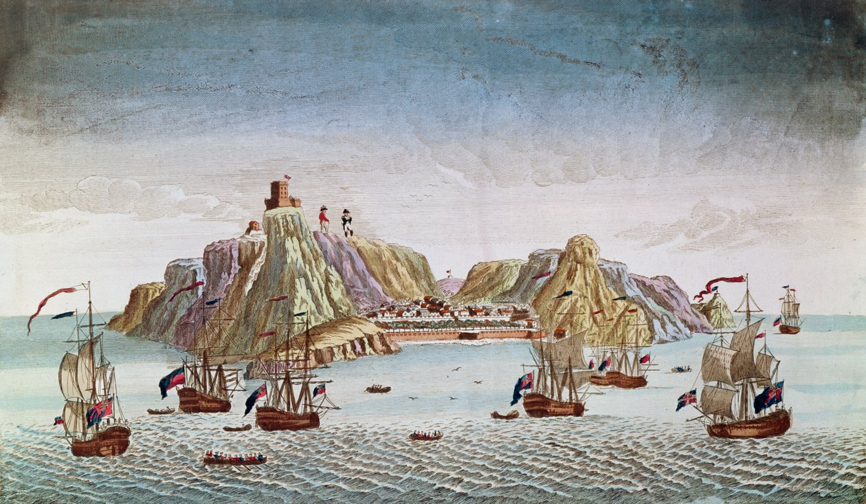 Øen St. Helena, eksilsted for general Napoleon Bonaparte (1769-1821) af French School