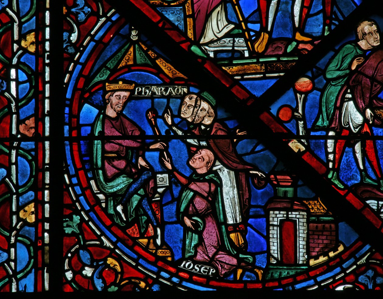 Joseph-vinduet: Josef forklarer faraos drøm (w41) af French School
