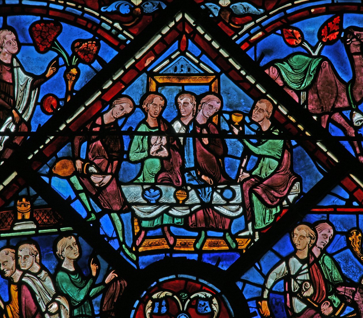 Joseph-vinduet: han modtager sine brødre med en fest (w41) af French School