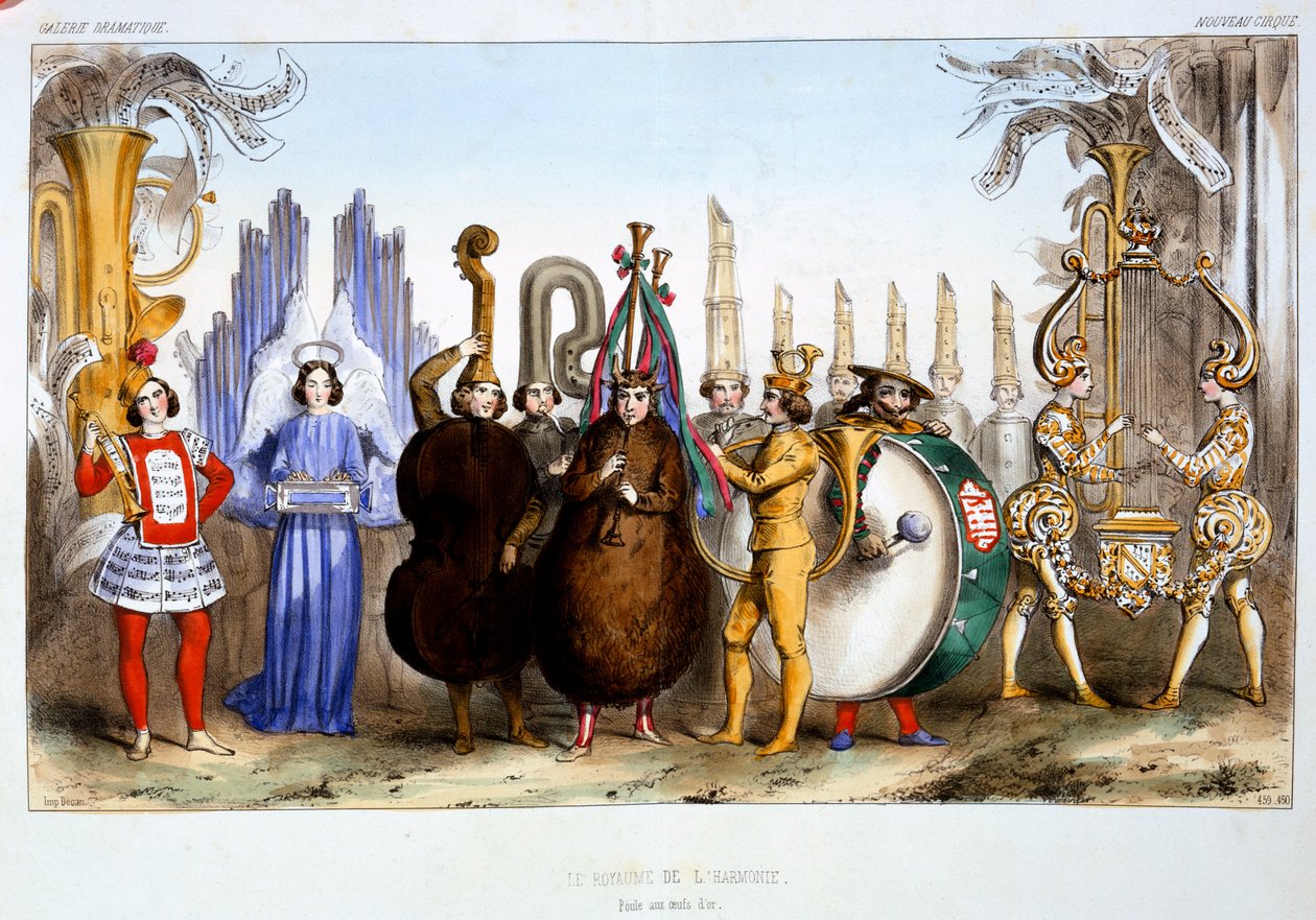 The Kingdom of Harmony, fra Galerie Dramatique Costumes des Theatres de Paris af Dollet, Lacauchie & Lasalle, udgivet 1844 af French School