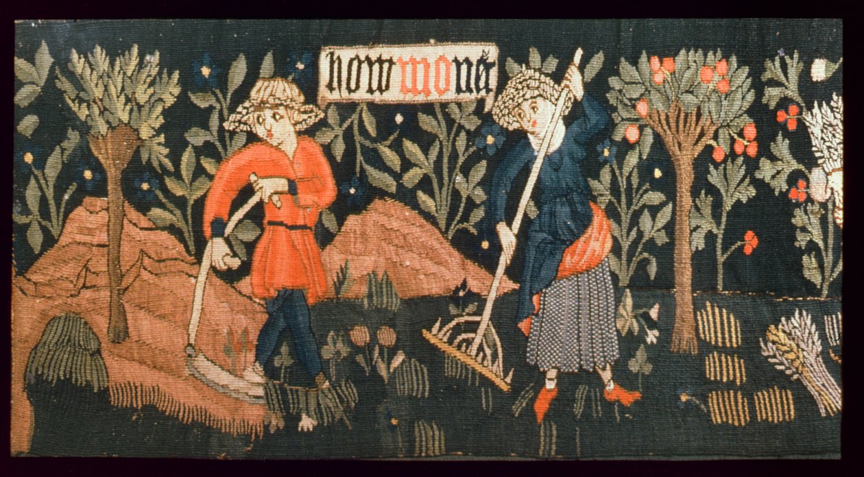 Månedens arbejde, fra Alsace, midten af det 15. århundrede (uld og hør) af French School