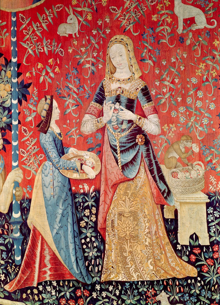 The Lady and the Unicorn: Smell (detalje fra 11816) af French School