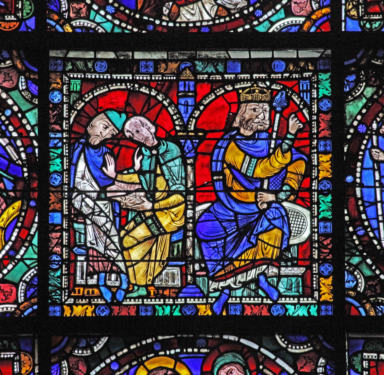 The Life of Christ window: Herodes rådfører sig med sine spåmænd (w50) af French School