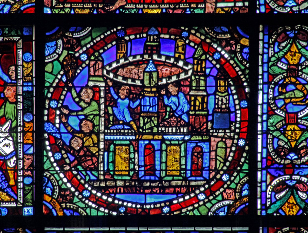 The Life of Christ-vinduet: byen Jerusalem (w50) af French School