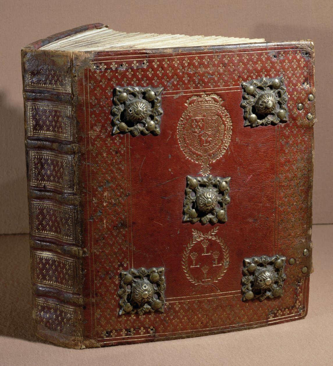 Livre Ferre fra Cour des Comptes (læder og vellum) af French School