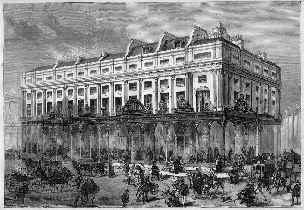 London General Mourning Warehouse, en "sorgbutik" i William Jay and Co. House beliggende på Regent Street i London af French School