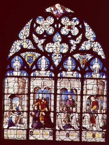 Madonnaen og barnet med St. Johannes Døberen, St. Peter præsenterer Pierre Tullier, majoren af Bourges, og hans hustru for Jomfruen, St. John præsenterer Jean, Francois og Pierre Tullier, grundlægger o af French School