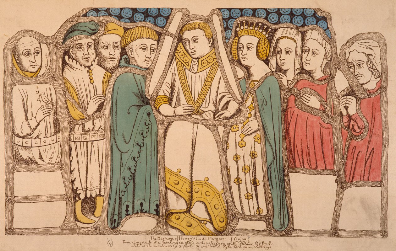 Ægteskabet mellem Henrik VI af England og Margaret af Anjou i 1445, 1793 af French School