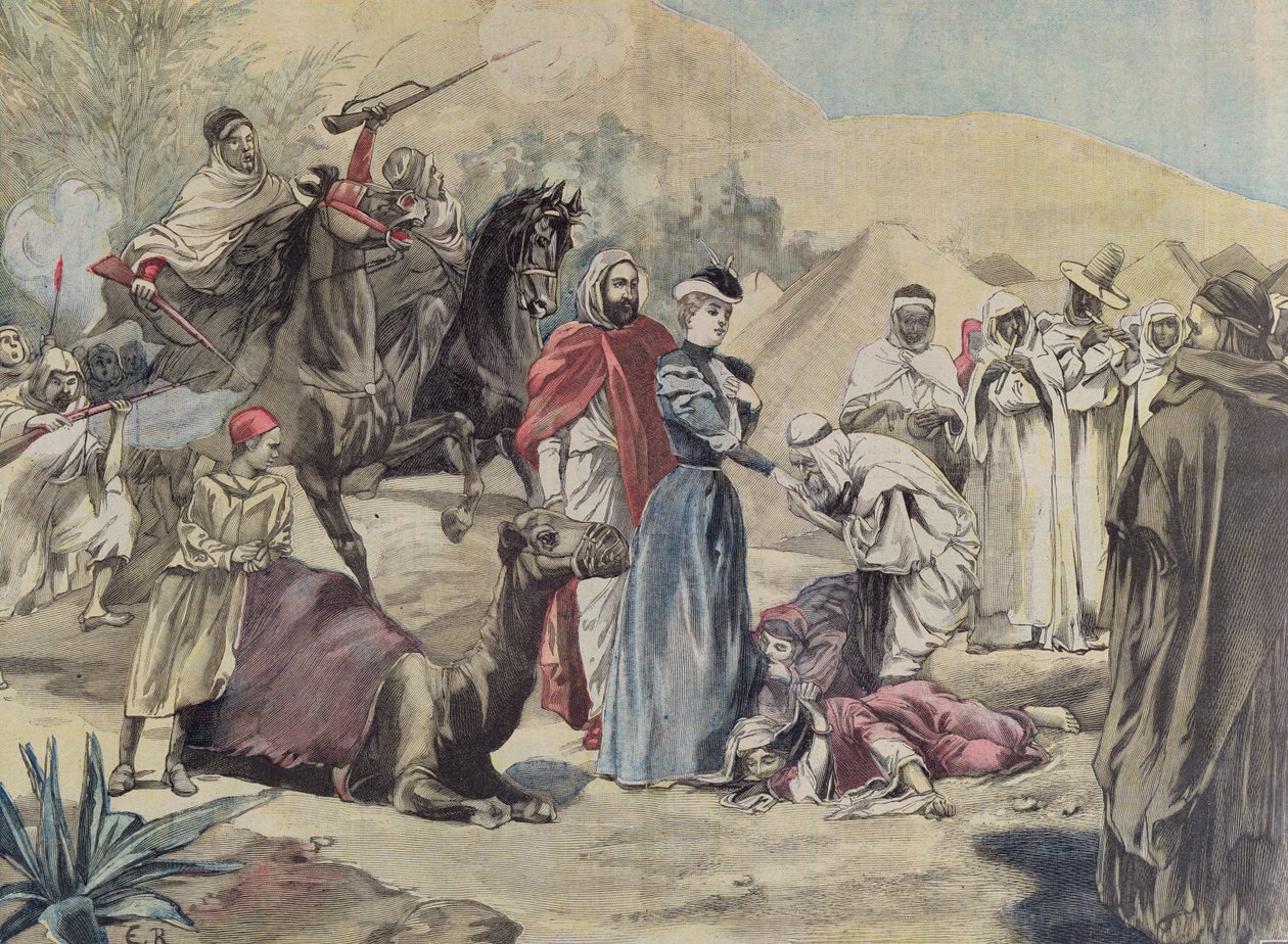 Ægteskabet mellem en europæisk kvinde med en arabisk høvding, fra Le Petit Journal, 1899 af French School