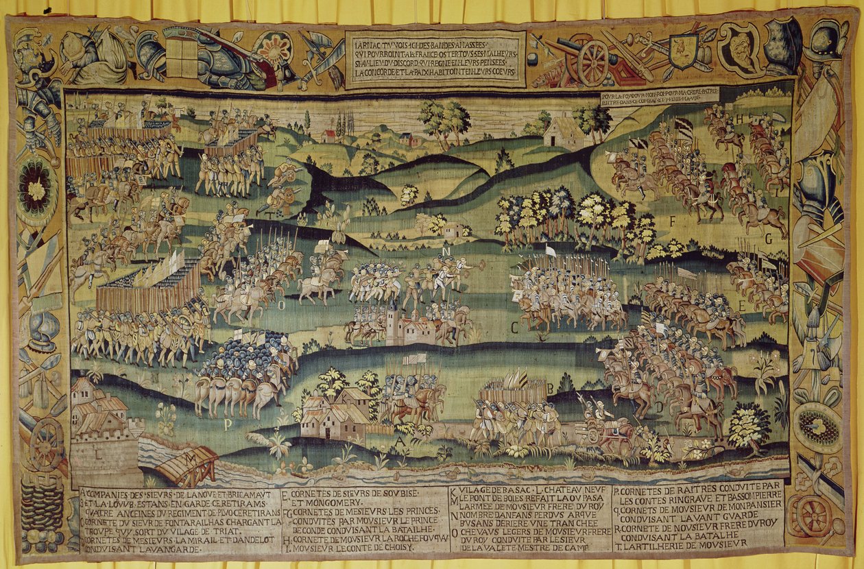 Mødet mellem de to hære i slaget ved Jarnac, 13. marts 1569 af French School
