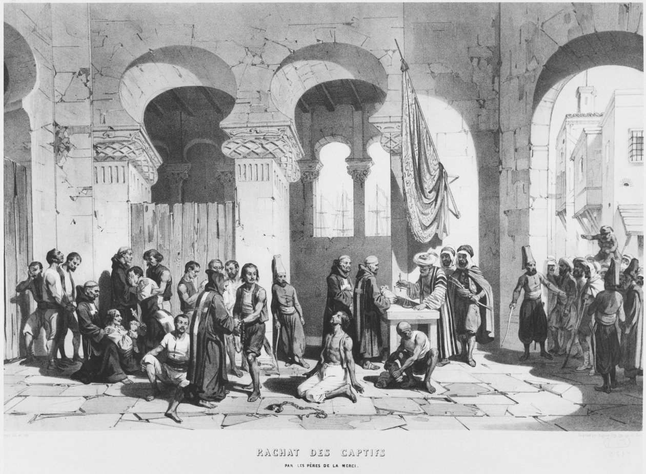 Mercy Fathers løskøber fangerne i Algeriet, ca. 1830-40 af French School