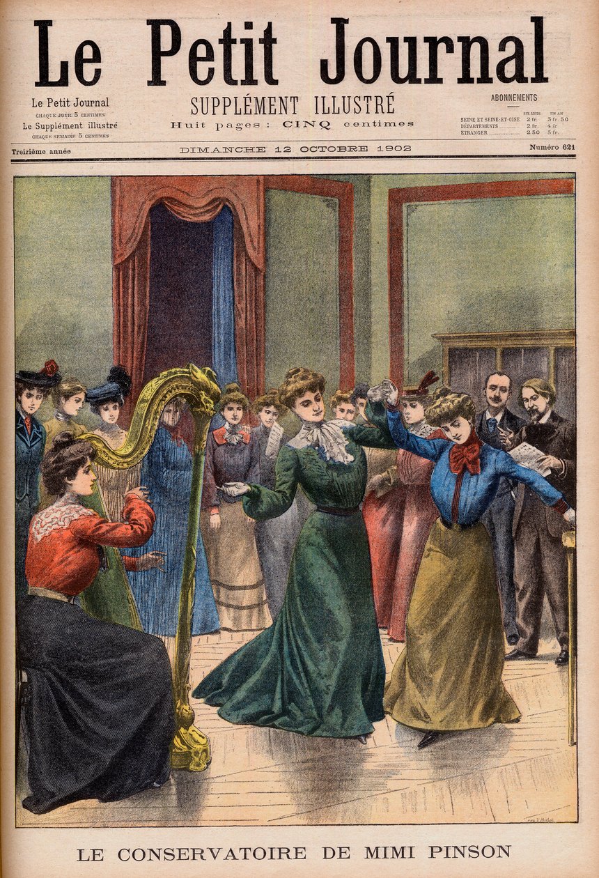 Mimi Pinson musik- og danseskolen. Mimi Pinsons konservatorium. Illustration til Le petit Journal af French School