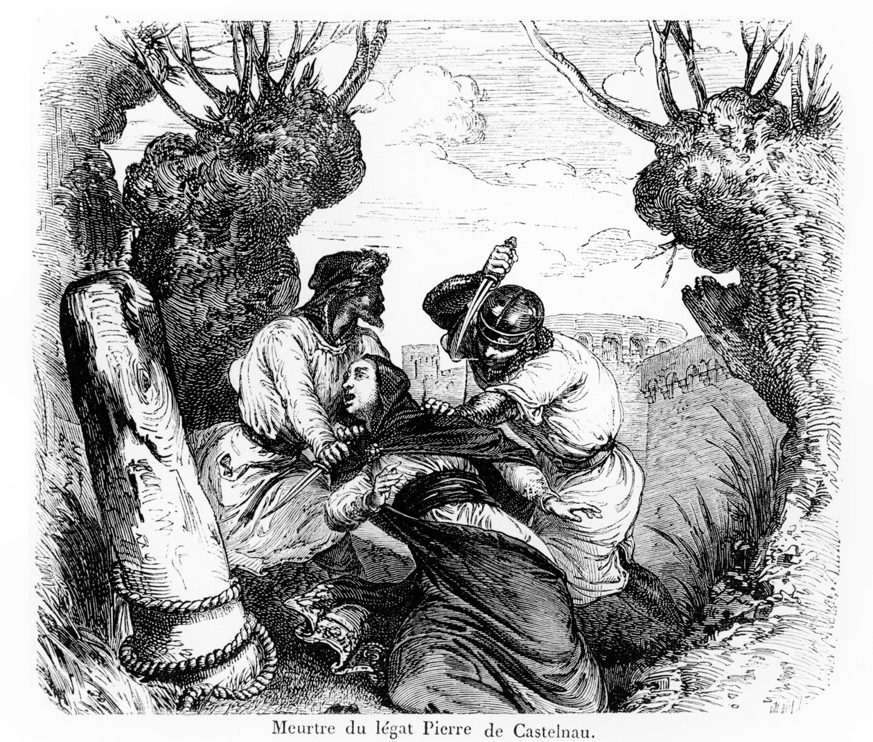 Mordet på den pavelige legat, Pierre de Castelnau, 1860-80 af French School