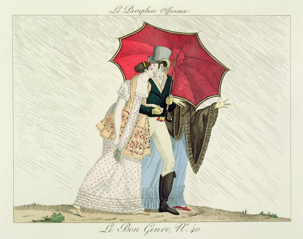 The Obliging Umbrella, tallerken 40 fra Le Bon Genre af French School