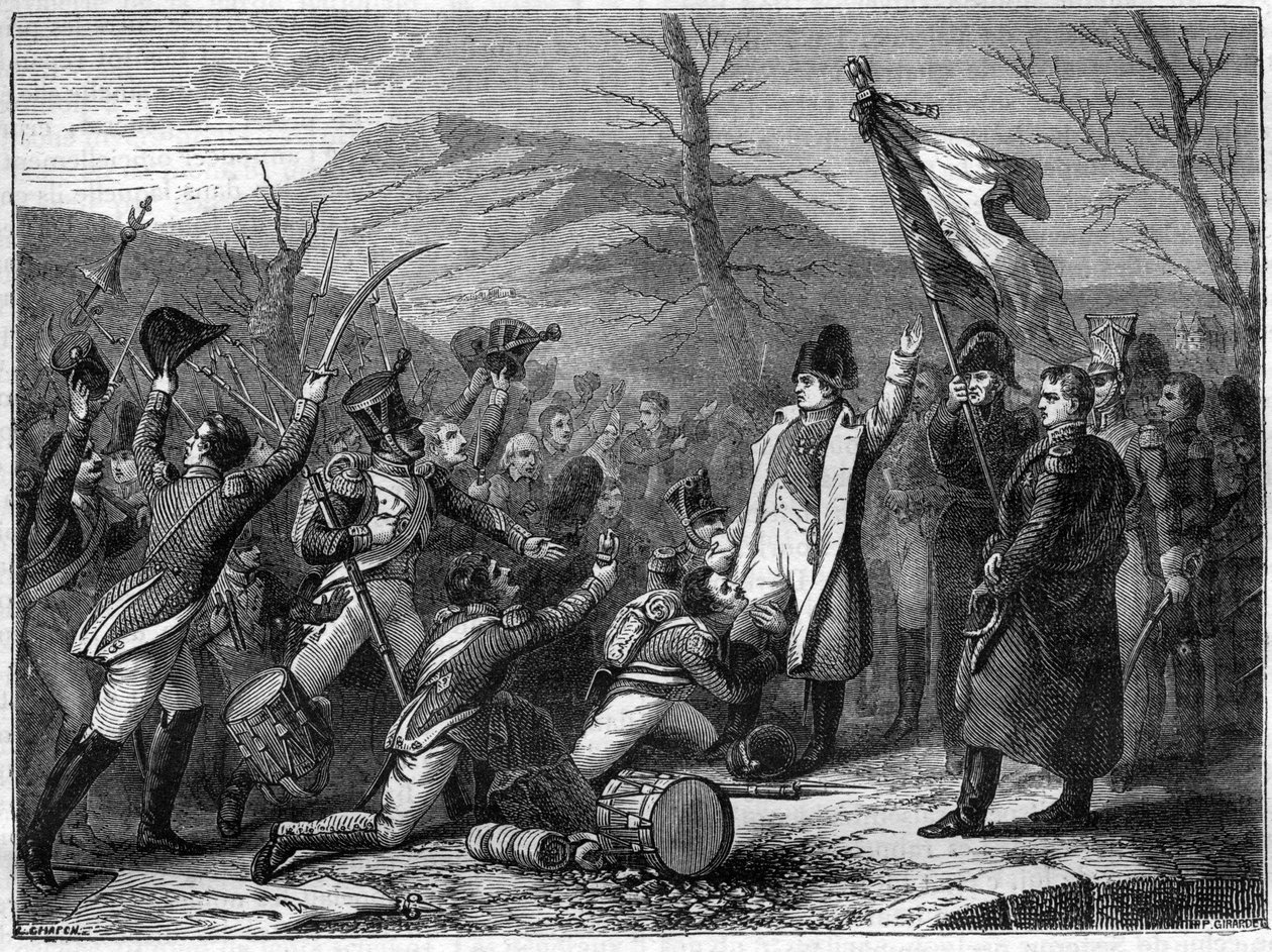 De hundrede dage - marts 1815: La Bedoyere slutter sig til Napoleon - De hundrede dage: Charles Angelique Francois Huchet de La Bedoyere (Labedoyere af French School