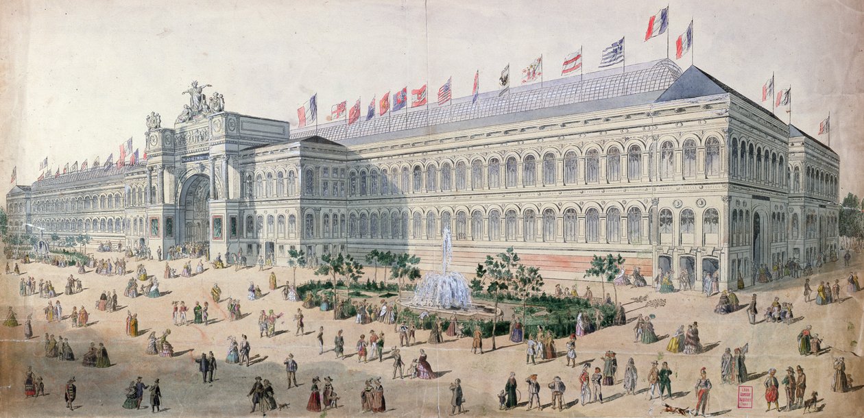 Palais de lIndustrie ved Exposition Universelle i 1855 af French School