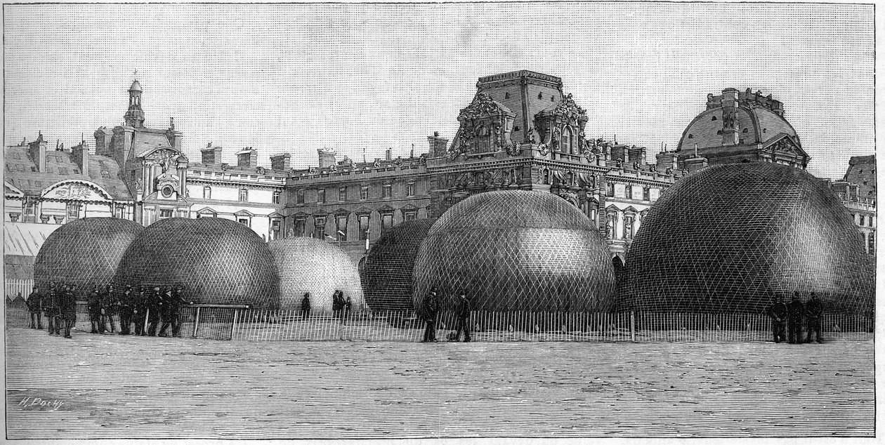 Parc des ballonerne blev sat op i Tuilerierne under festivalen i Paris i 1888. af French School