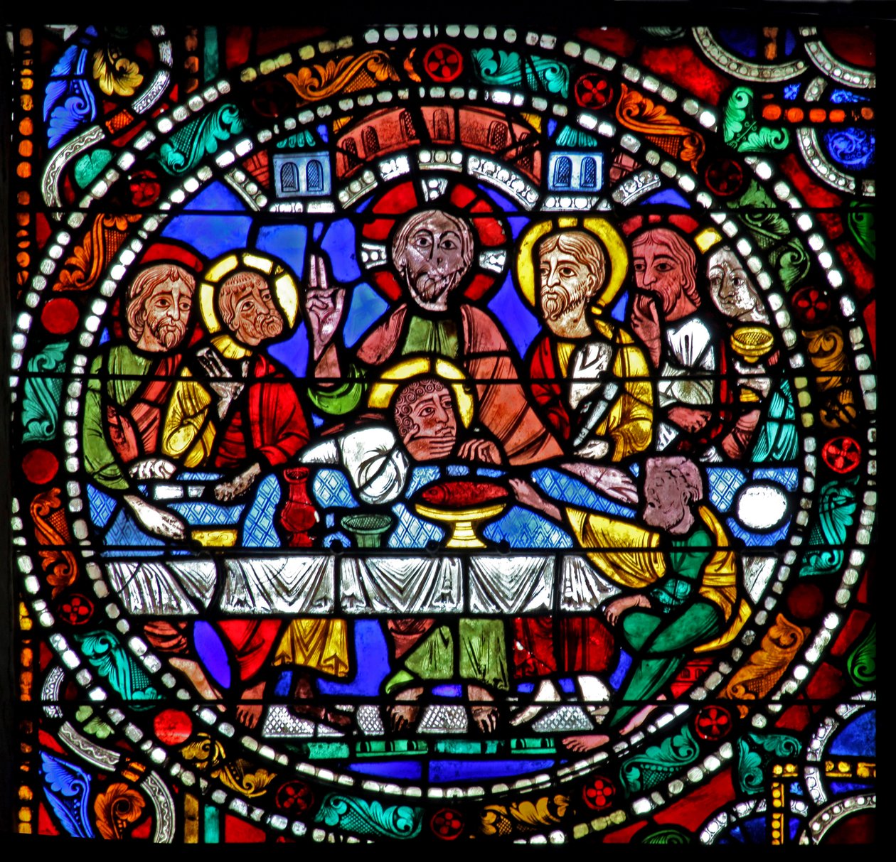 The Passion window: Last Supper (w51) af French School
