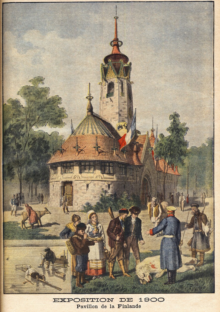 Pavillonen i Finland ved Exposition Universelle i 1900 i Paris - Illustration til Le petit Journal, 21. oktober 1900. af French School